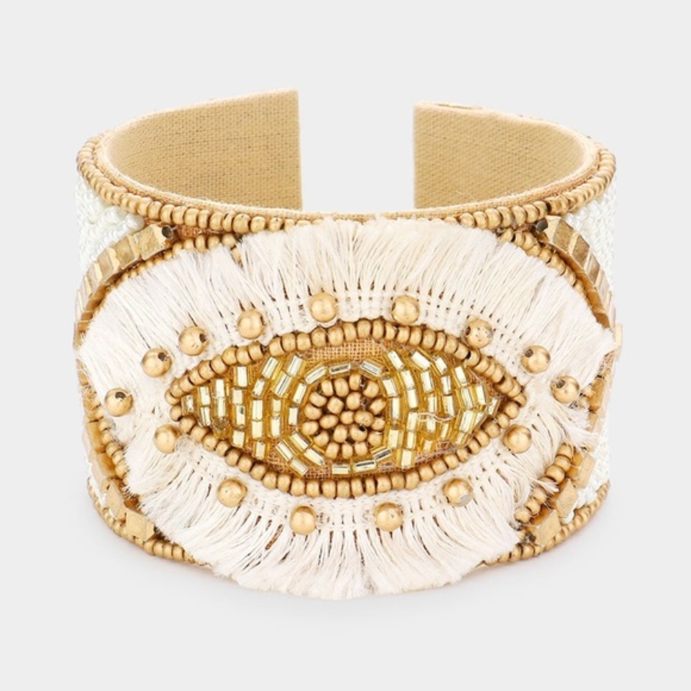 Boho multi beaded fridge cuff bracelet